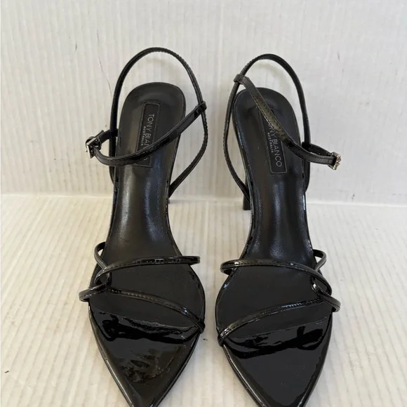Tony Bianco Maya Elegant Black Strappy Heels patent - Picture 4 of 7